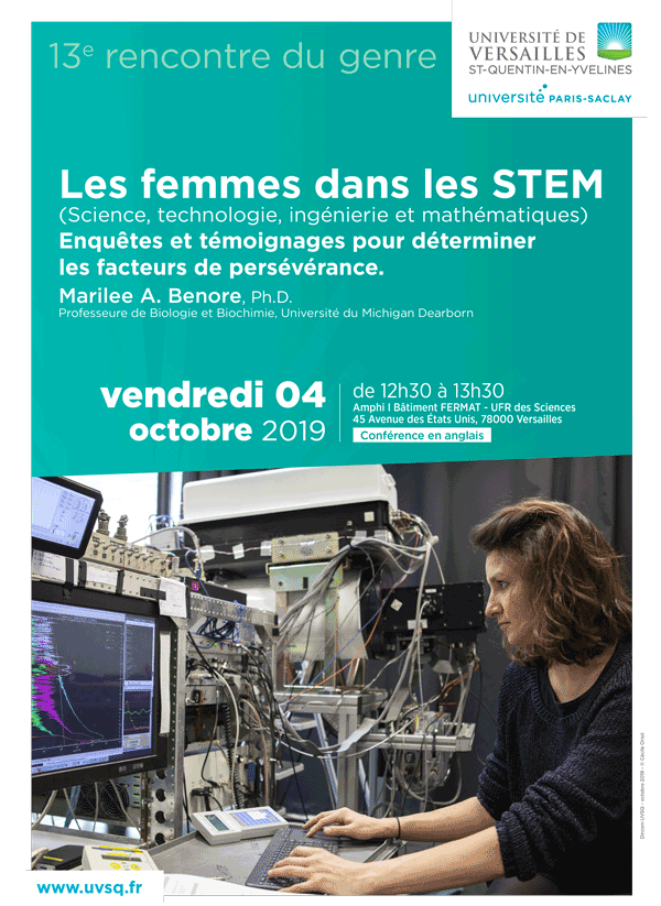 Affiche de la 13e conférence du genre - Les femmes dans les STEM