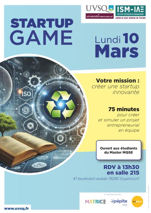 affiche startup game 10 mars 2025