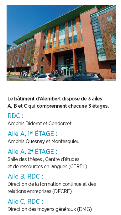 informations sur le bâtiment d'Alembert à Guyancourt