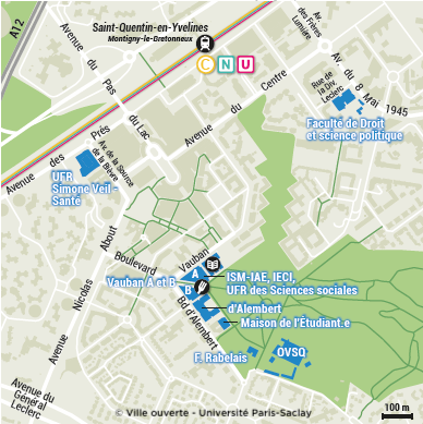 plan d'accès à la Maison de l'Etudiant Marta Pan à Guyancourt