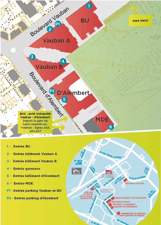 Plan du campus Vauban d'Alembert à Guyancourt