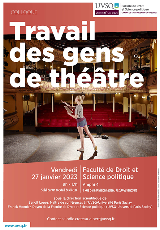 Colloque Travail des gens de théâtre 2023 Affiche