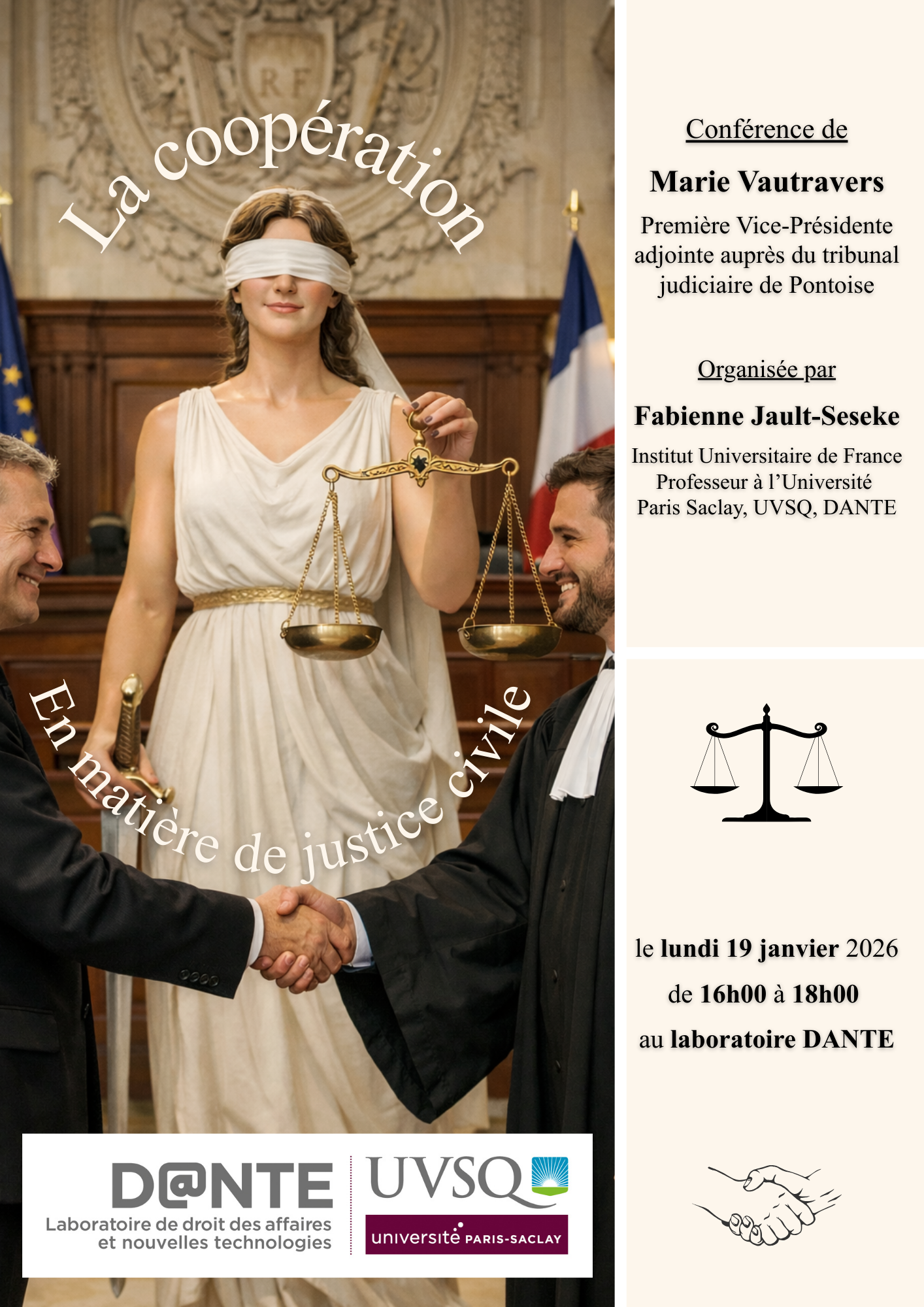 Affiche coopération en matière de justice civile