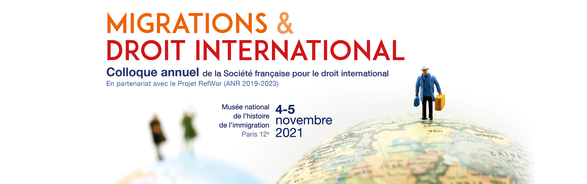 Bandeau Colloque Migrations et droit international 2021