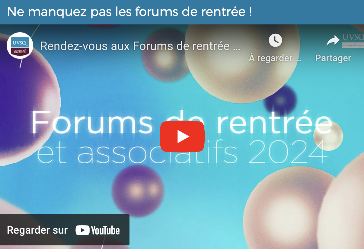 Présentation des forums de rentrée en vidéo