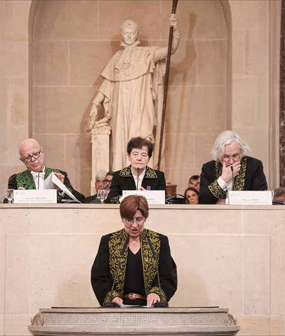 Valérie Masson Delmotte Académie des Sciences, pupitre, Mathieu Baumer